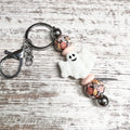Glow In The Dark Ghost Garden Silver Keychain Bar