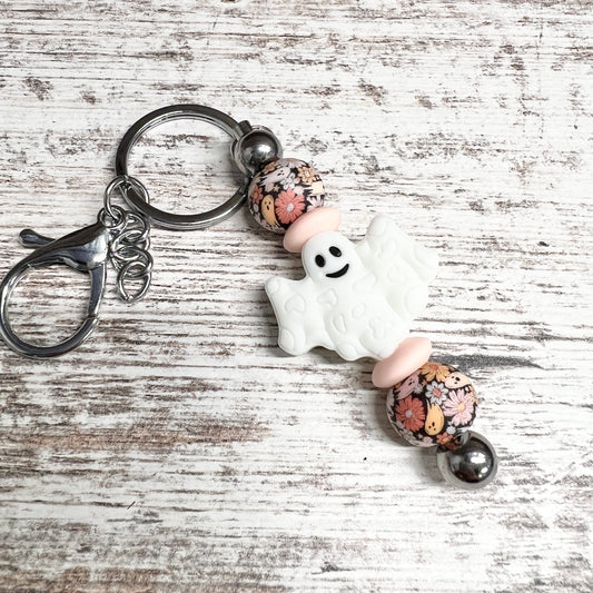 Glow In The Dark Ghost Garden Silver Keychain Bar