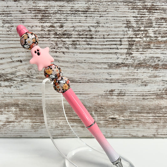 Pink Ghost Garden Ombre Metal Pen