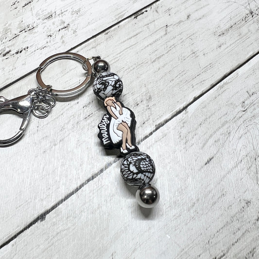 Marilyn Lace Silver Keychain Bar