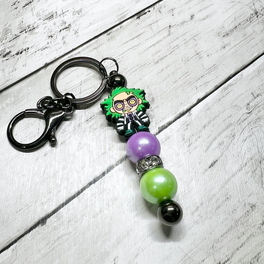 Green Hair Guy Gunmetal Keychain Bar