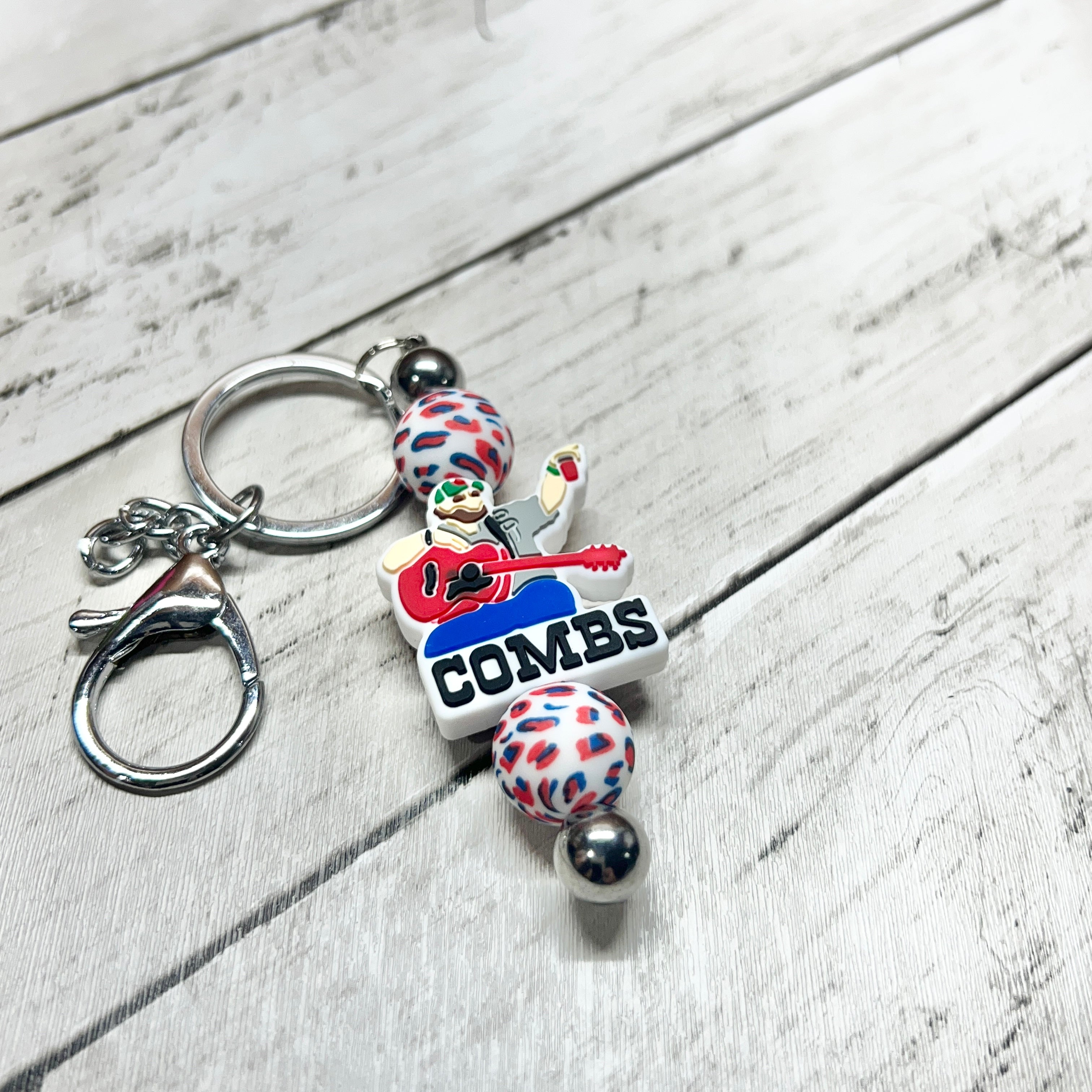 Combs Leopard Silver Keychain Bar