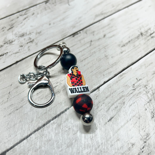 Wallen Plaid Silver Keychain Bar