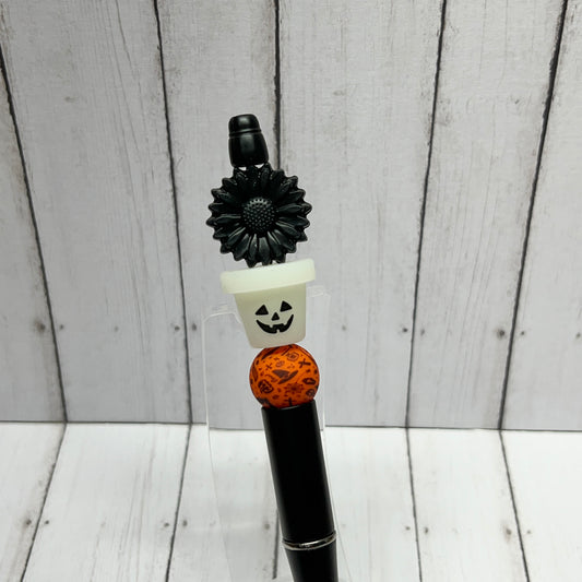 Black Sunflower Glow Jack O Planter Plastic Pen