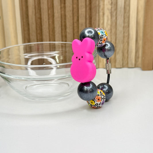 Floral Pink Peep Cup Charm