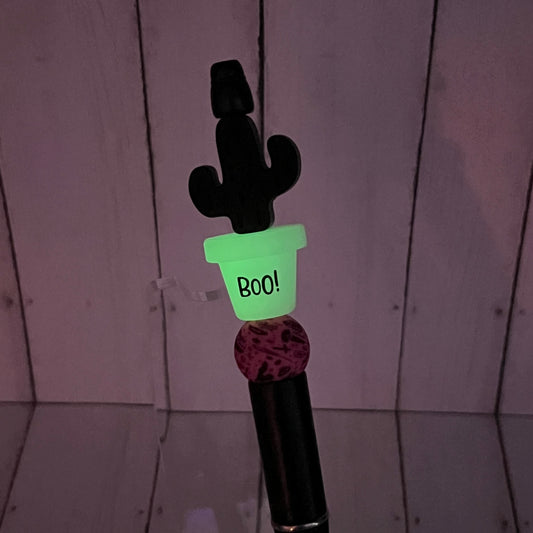 Potted Cactus Glow BOO Plastic Pen