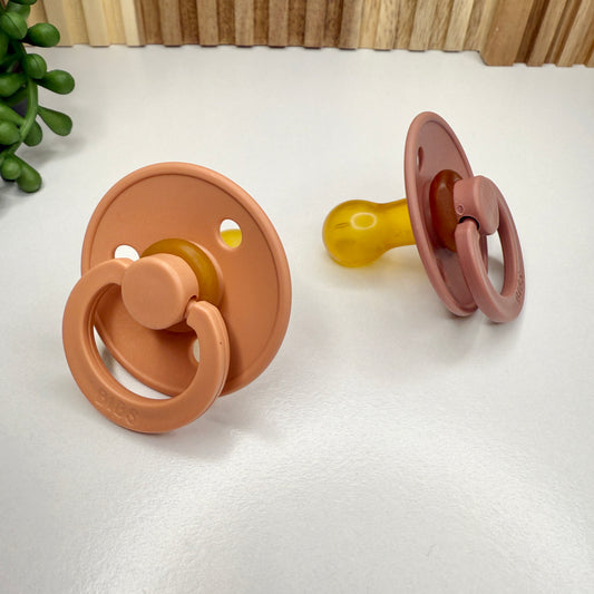 BIBS Pacifier Size 01 - 2 Pack | Woodchuck & Peach