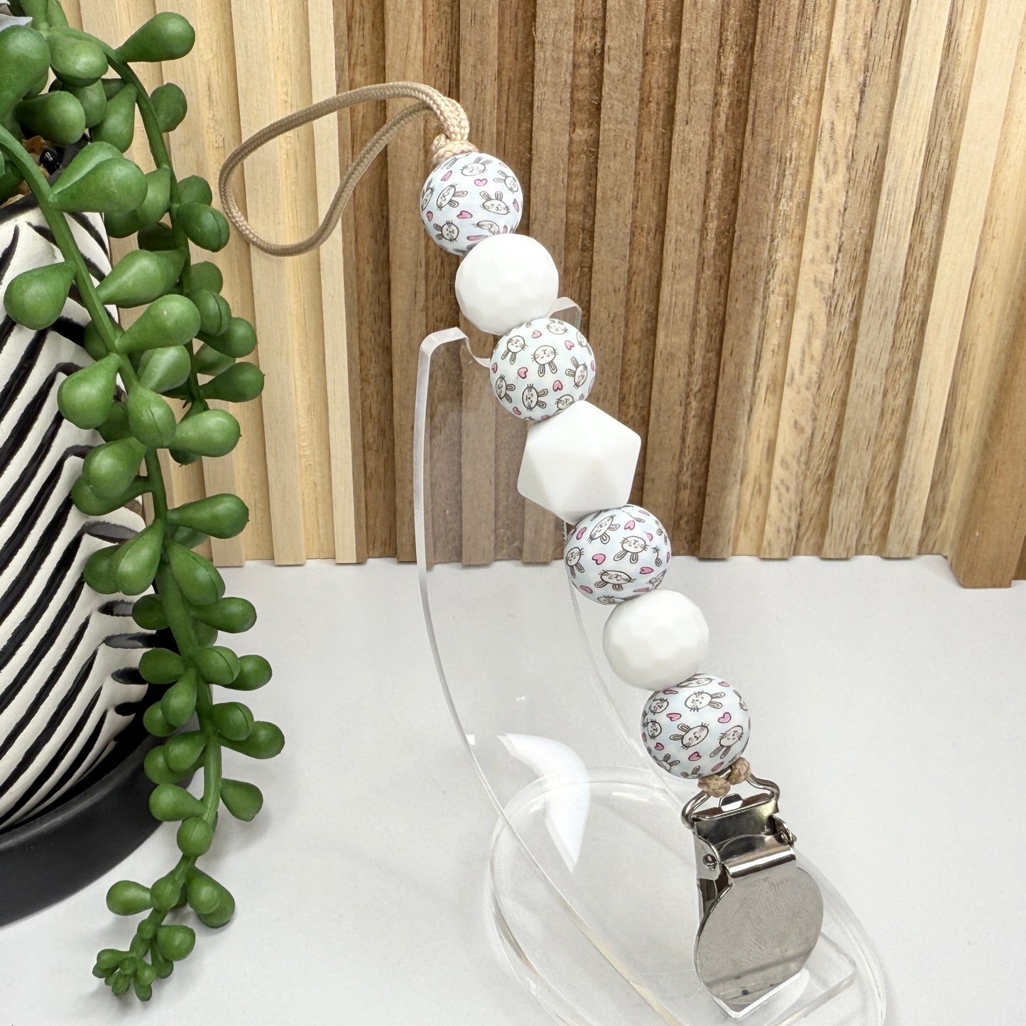 Bunny Love Pacifier Clip