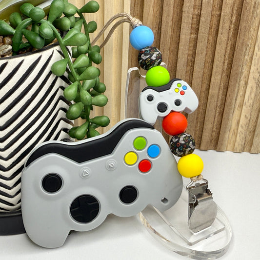 Gamer Pacifier Clip Set