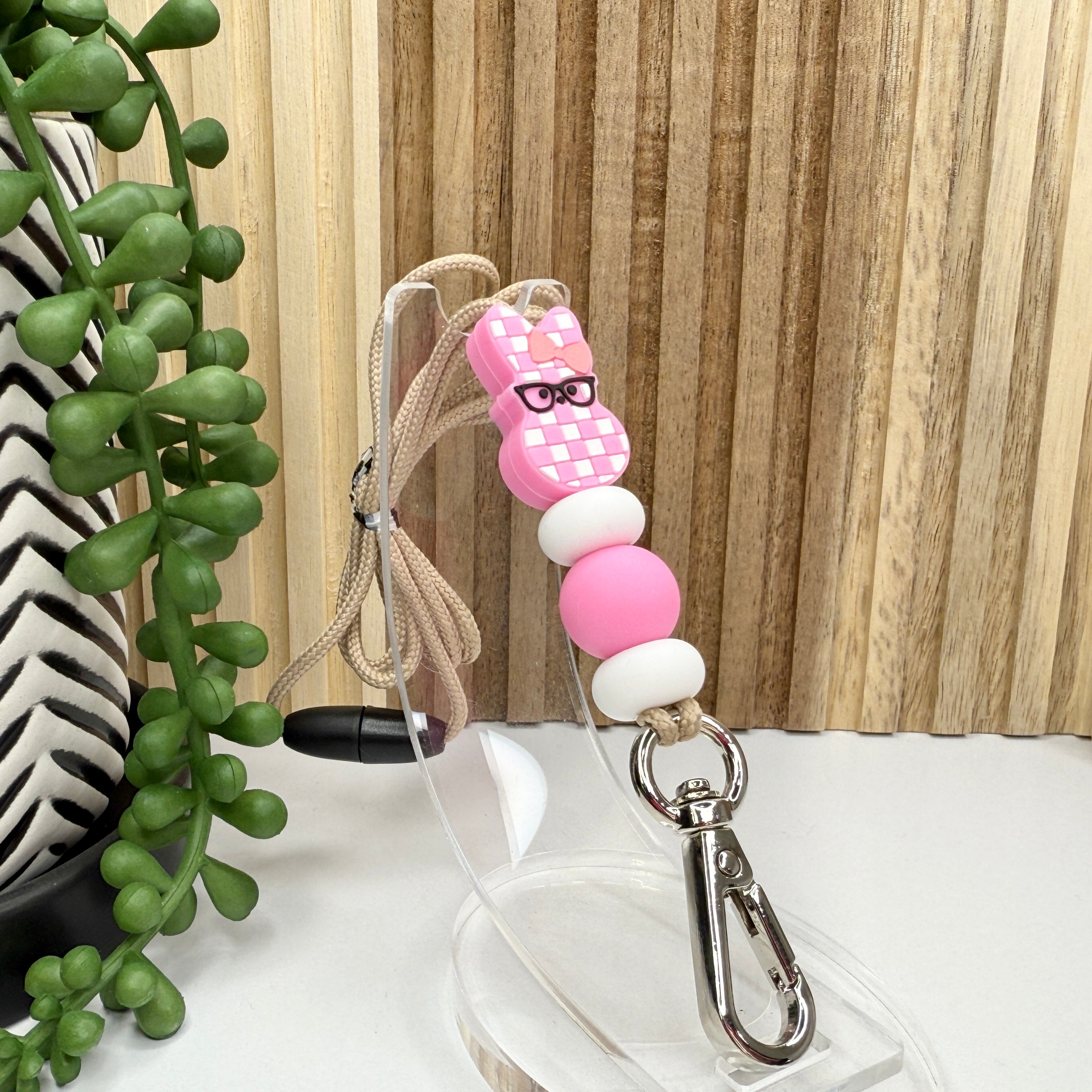Bubblegum Checkered Peep Lanyard