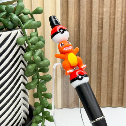 Orange Ball Dragon Plastic Pen