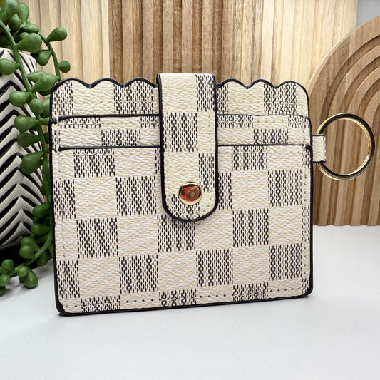 Cream & Black Checker Wallet