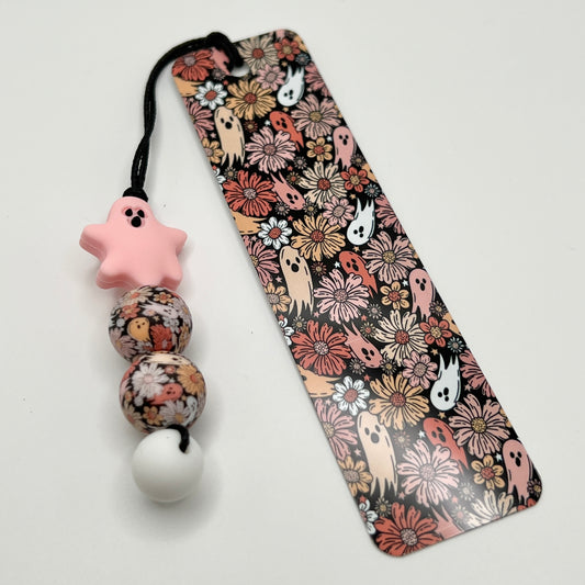 Ghost Garden Pink Bookmark w/Beads