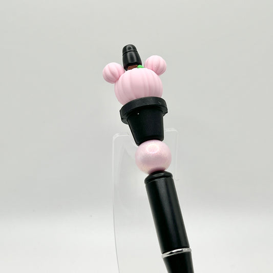 Pink Mouse Pumpkin Plastic Pen