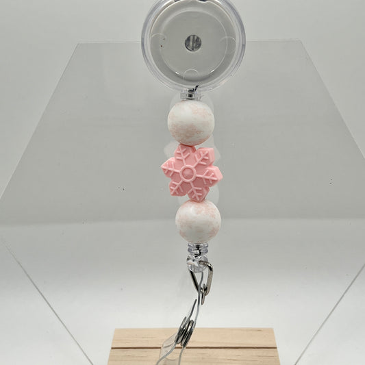 Pink Snowflake Badge Reel