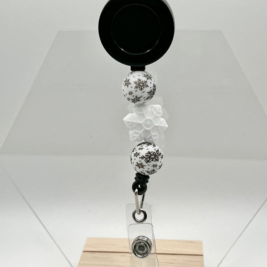 White Snowflake Badge Reel