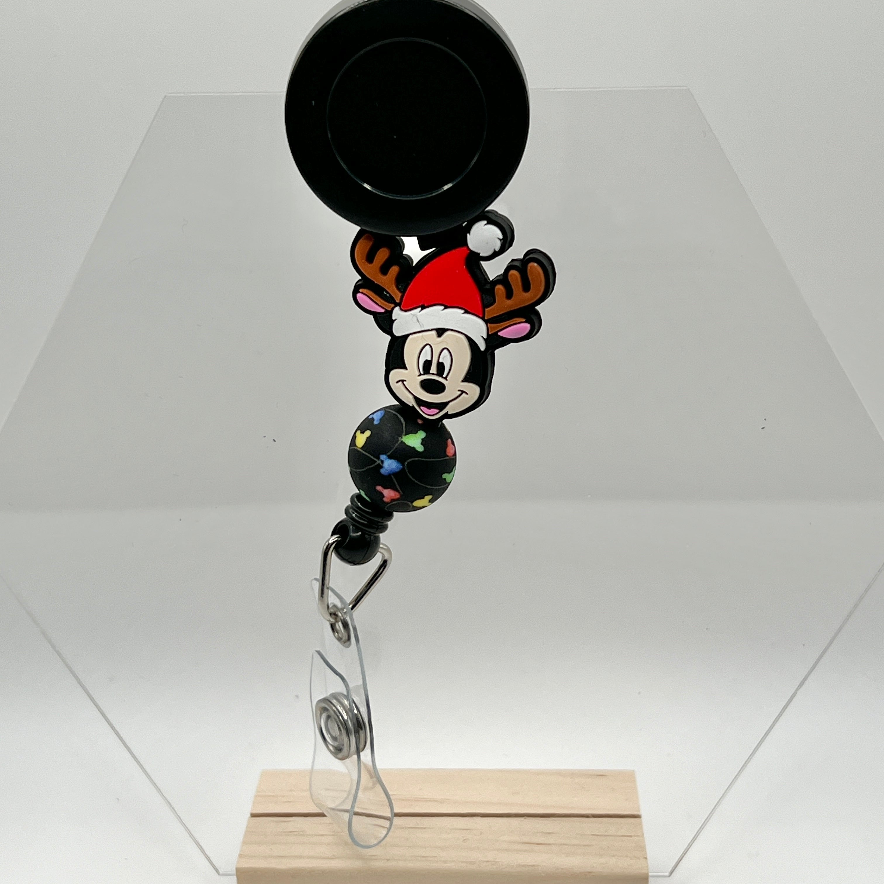 Mouse w/Antlers Badge Reel