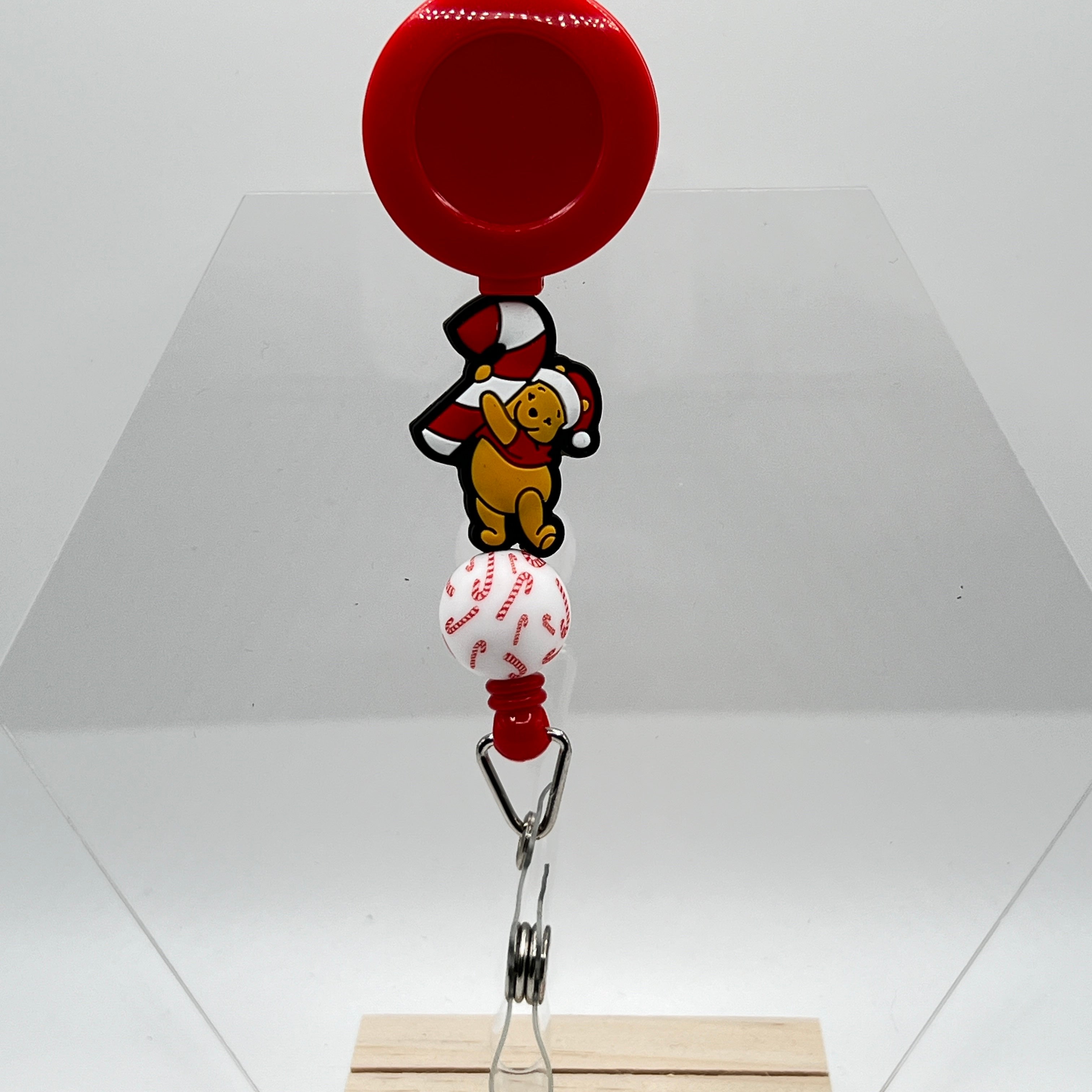 Honey Bear Candy Cane Badge Reel