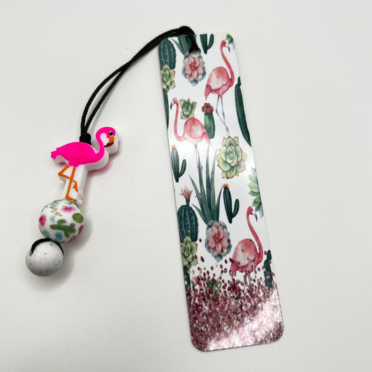 Flamingo Succulent Bookmark w/Beads