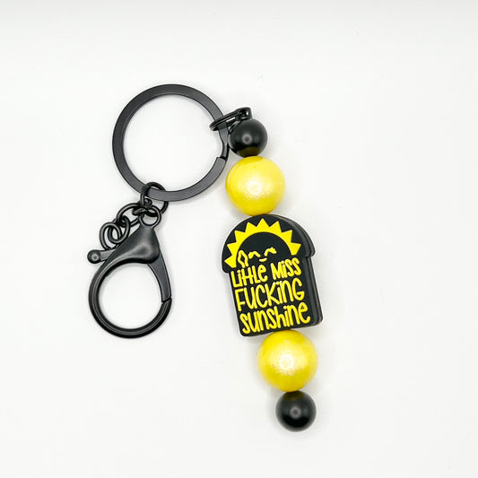 Yellow Little Miss F***ING Sunshine Black Keychain Bar