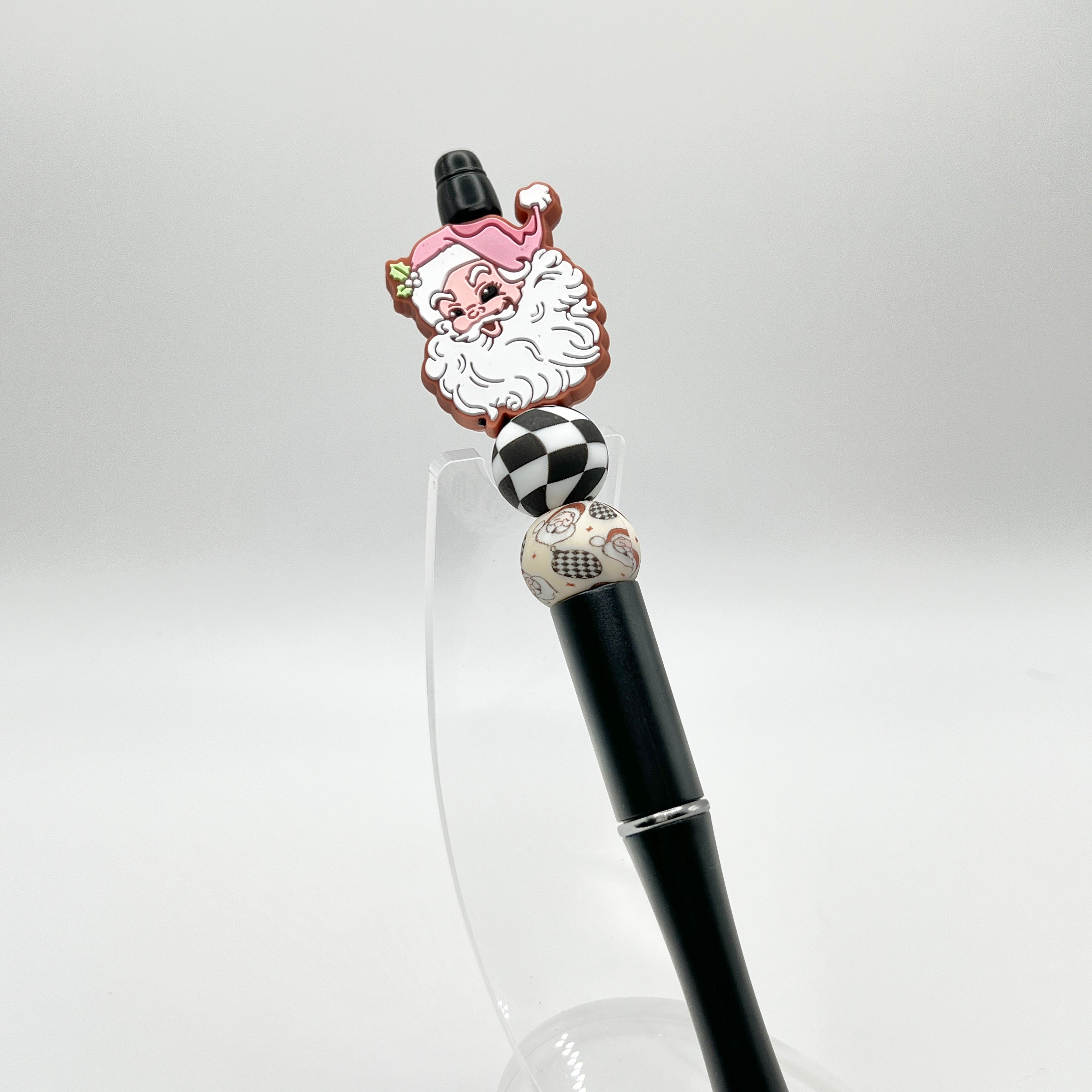 Pink Retro Santa Plastic Pen