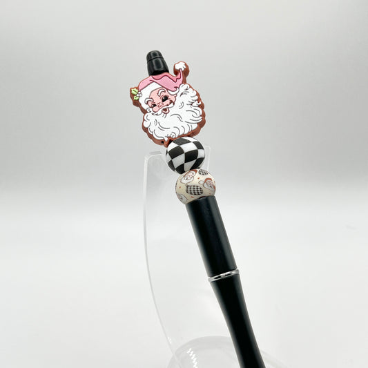 Pink Retro Santa Plastic Pen