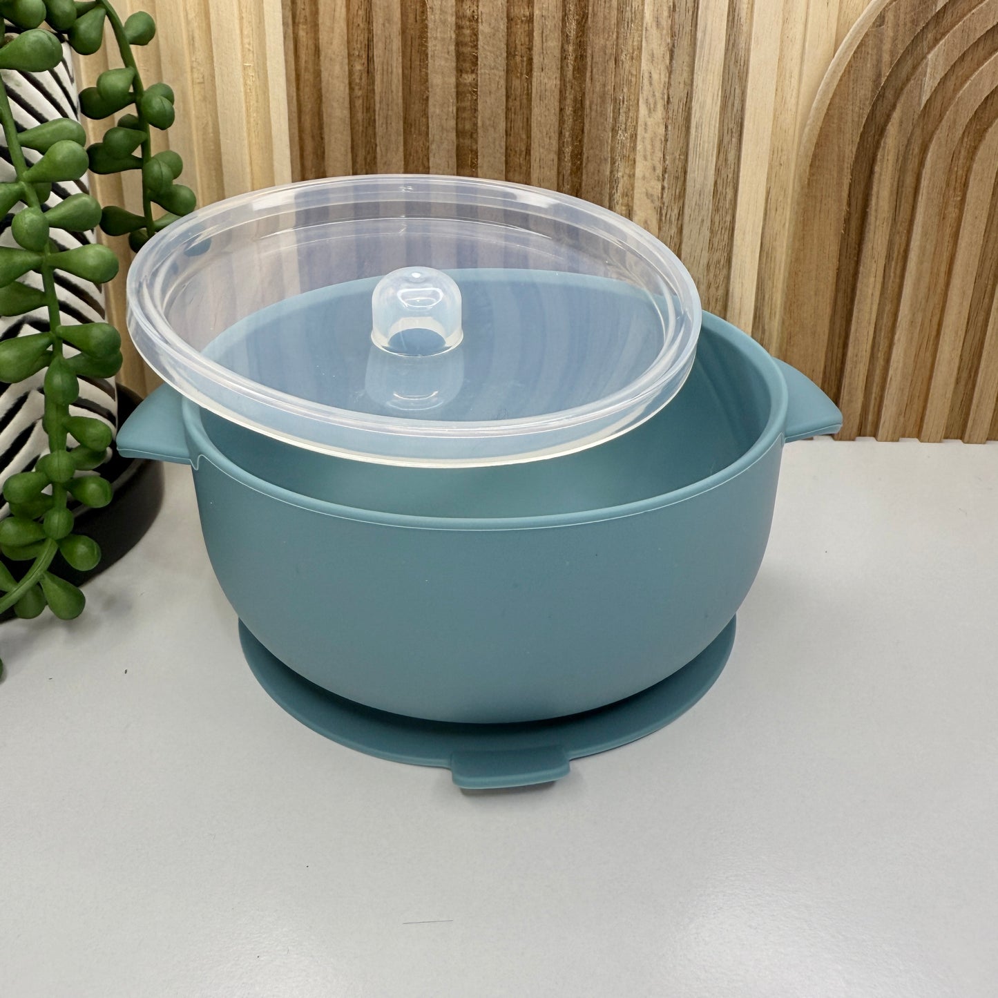 Silicone Bowl w/Lid | Ocean Blue