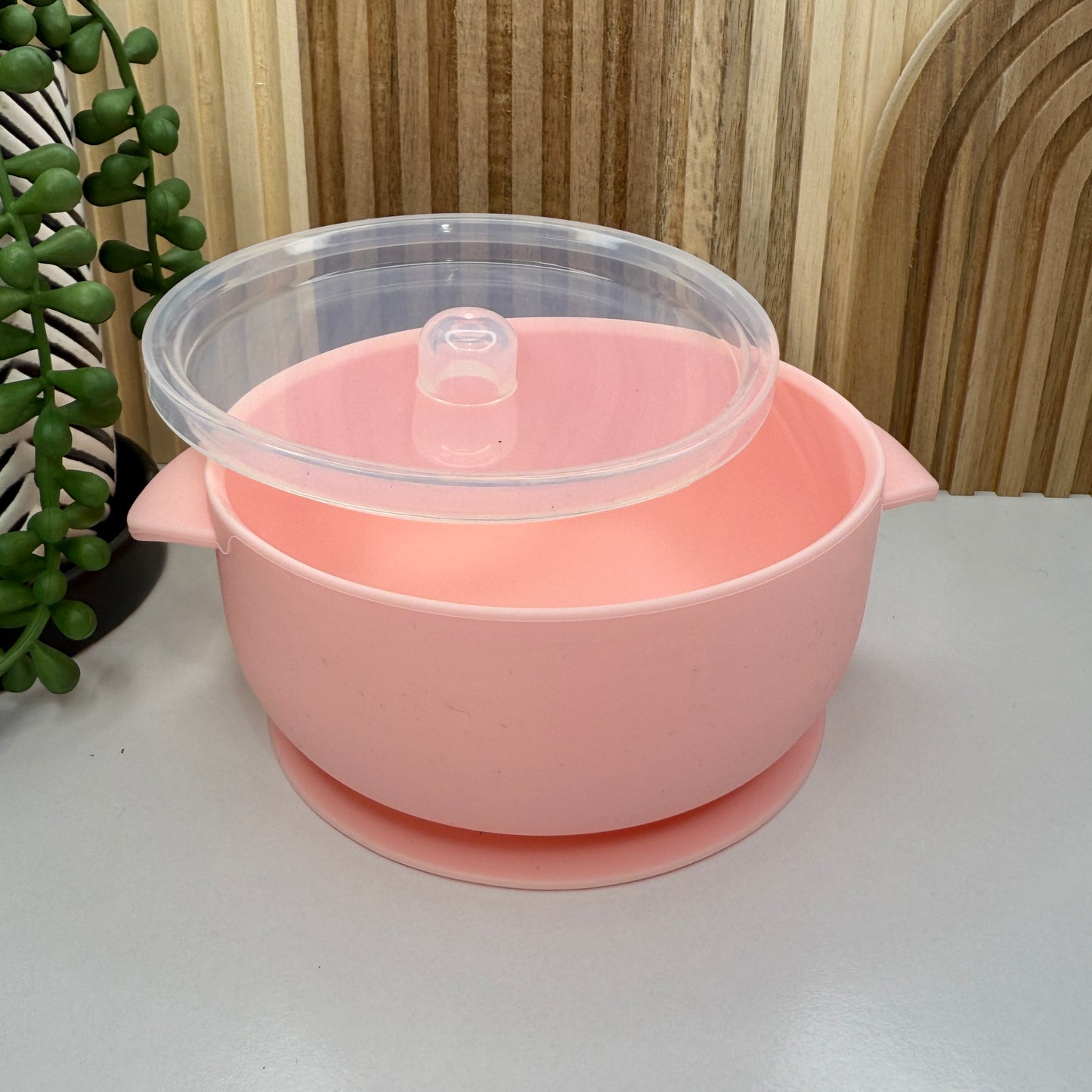 Silicone Bowl w/Lid | Pink
