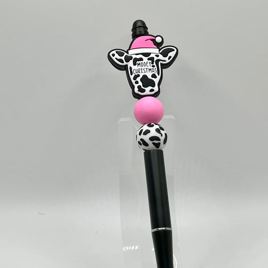 Pink Mooey Christmas Metal Pen