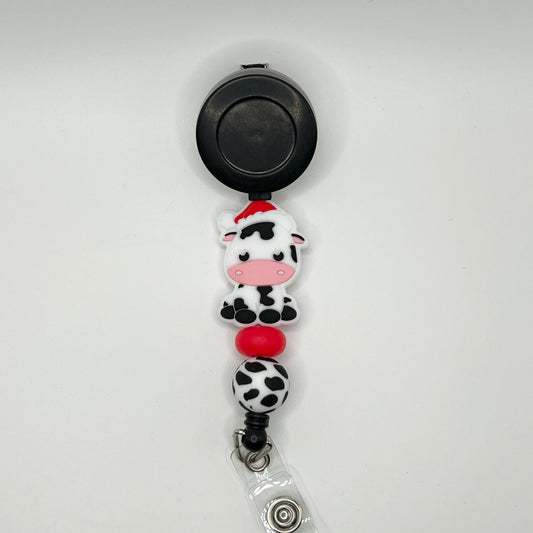 Christmas Cow Badge Reel