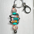 Floral Pencil Silver Keychain Bar