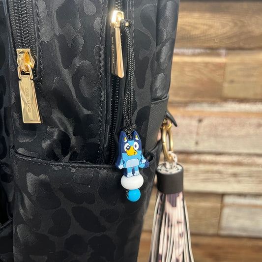 Blue Dog Zipper Charm