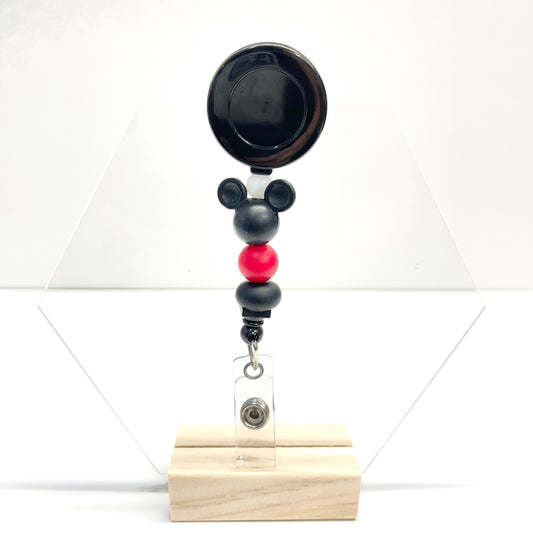 Mouse Head Badge Reel