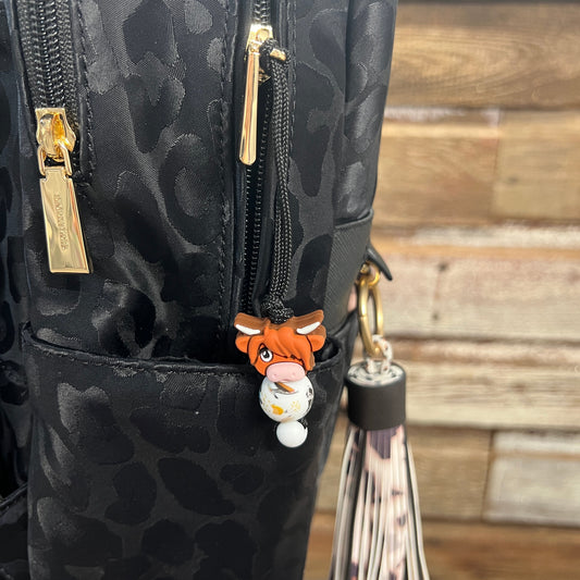 Cow Zipper Charm