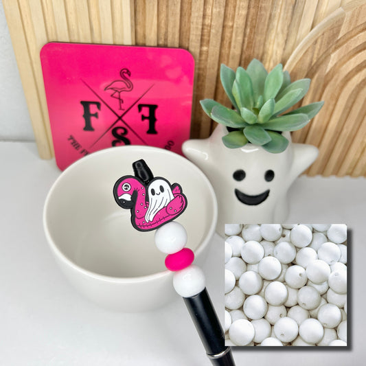 Flamingo Floatie Ghost Plastic Pen