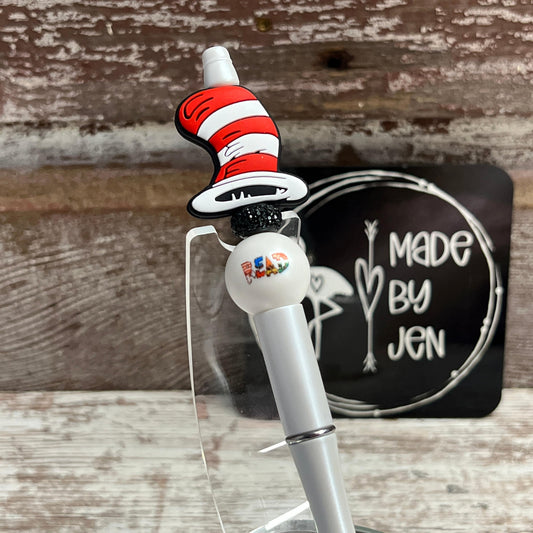 Striped Hat "READ" Plastic Pen