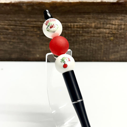 Green Christmas Plastic Pen