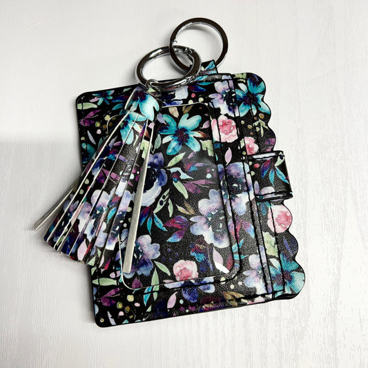 Midnight Blossom Wristlet w-Wallet