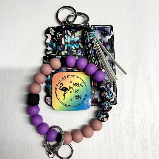 Midnight Blossom Wristlet w-Wallet