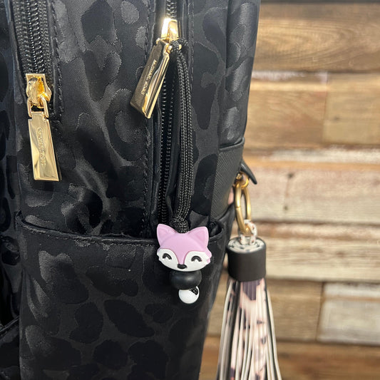 Lavender Fox Zipper Charm