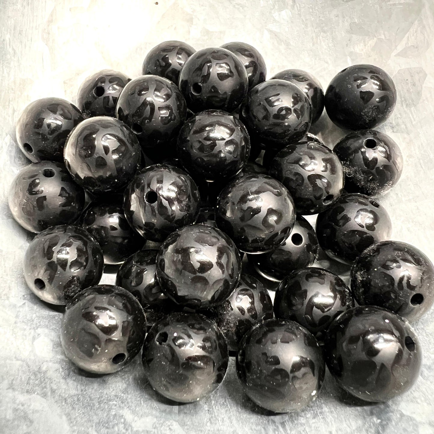 Matte Black Leopard Plastic Pen