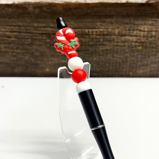 Candy Cane Plastic Pen