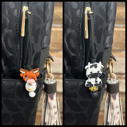 Cow Zipper Charm