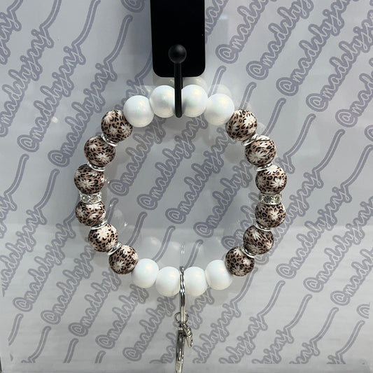 Leopard Daisy Jeweled Wristlet