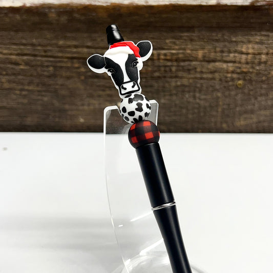 Christmas Cow Plastic Pen