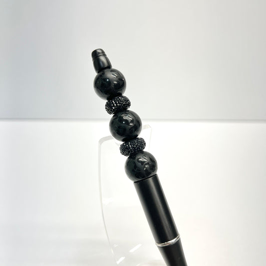Matte Black Leopard Plastic Pen