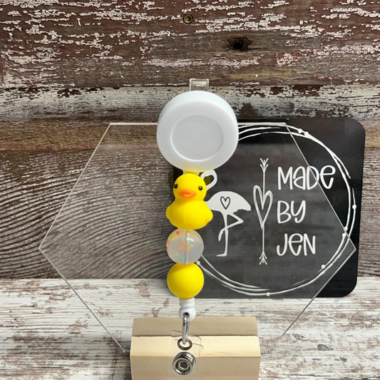Rubber Ducky w-Confetti Badge Reel