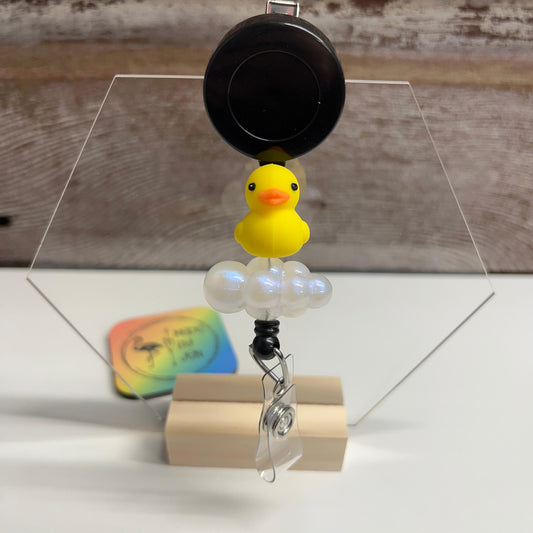 Rubber Ducky w-Soapy Bubbles Badge Reel