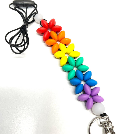 Rainbow Flower Lanyard