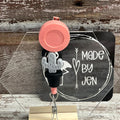 Gray & Black Cactus Coral Badge Reel